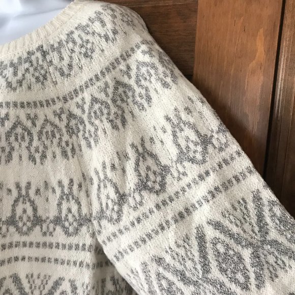 J. Jill Ivory w/Gray Fair Isle Pullover Sweater Size 3X - Picture 7 of 12